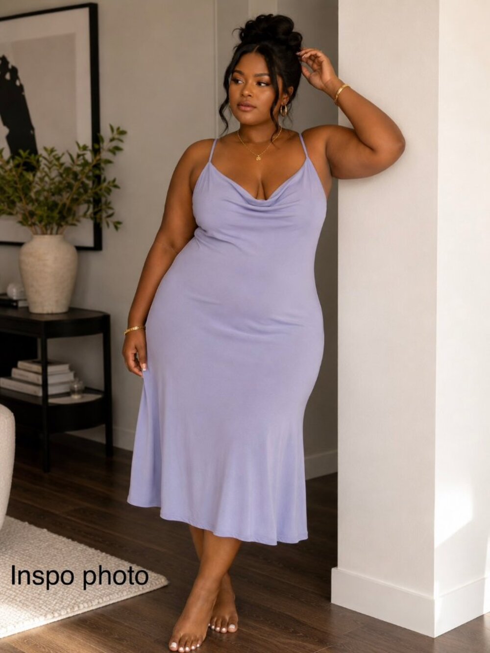 #242 Supesu Satin Gown Dress Periwinkle Blue L